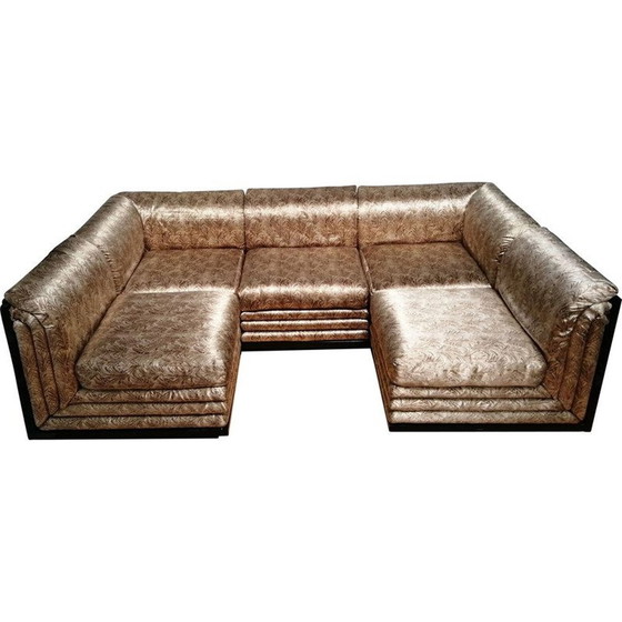 Image 1 of Vintage zijden modulaire sofa van Pierre Cardin, 1970-1980