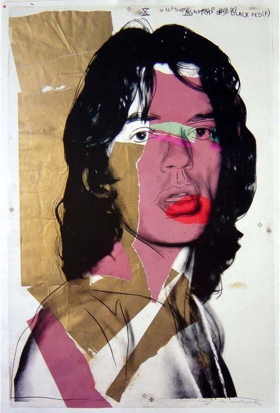 Image 1 of Andy Warhol               Mick Jagger      uit 2010--MET CERTIFICAAT!!!