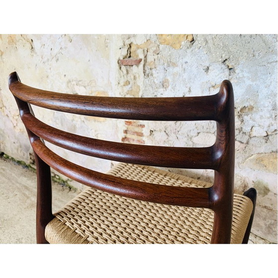 Image 1 of Set van 6 vintage rozenhouten stoelen door Niels Moller voor J L Møller Møbelfabrik, Denemarken 1960