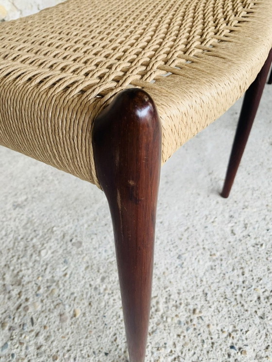 Image 1 of Set van 6 vintage rozenhouten stoelen door Niels Moller voor J L Møller Møbelfabrik, Denemarken 1960