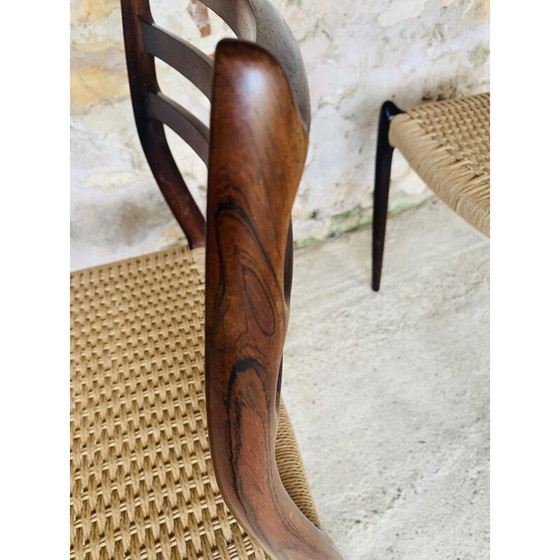 Image 1 of Set van 6 vintage rozenhouten stoelen door Niels Moller voor J L Møller Møbelfabrik, Denemarken 1960