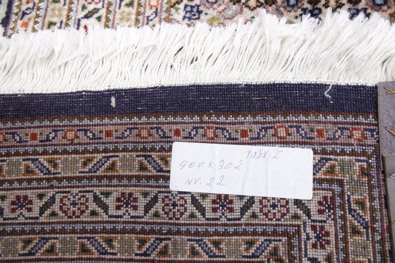 Image 1 of Origineel handgeknoopt Perzisch Tapijt Tabriz Mahi Fijn Met Zijde 400 X 302 Cm Top Conditie