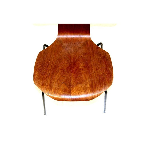 Image 1 of Vintage teakhouten stoel van arne jacobsen voor fritz hansen, Denemarken 1960