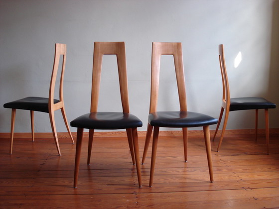 Image 1 of 4x Eetkamerstoel van Veil van Ernst Martin Dettinger