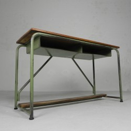 Image 1 of Industrieel bureau, lessenaar, bijzettafel - 1950