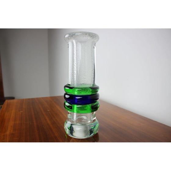 Image 1 of Art glass vintage vaas van Pavel Jezek voor Skrdlovice Glassworks, jaren 1975