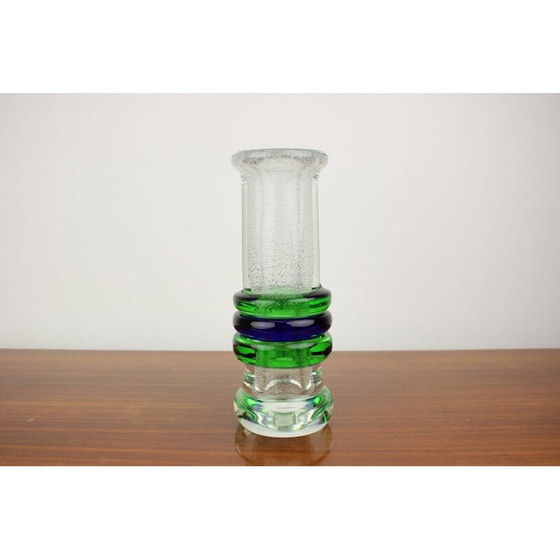 Image 1 of Art glass vintage vaas van Pavel Jezek voor Skrdlovice Glassworks, jaren 1975