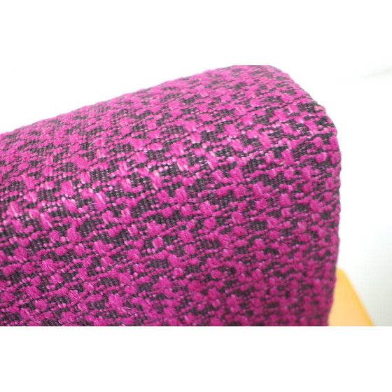 Image 1 of Paar vintage fauteuils in stof en hout, Tsjecho-Slowakije 1960