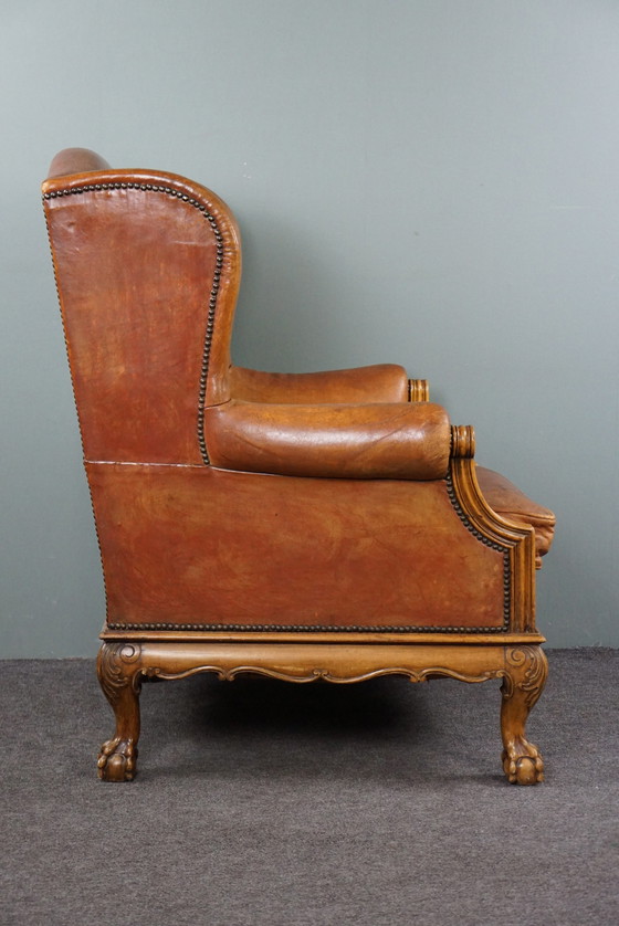 Image 1 of Schapenleren oorfauteuil