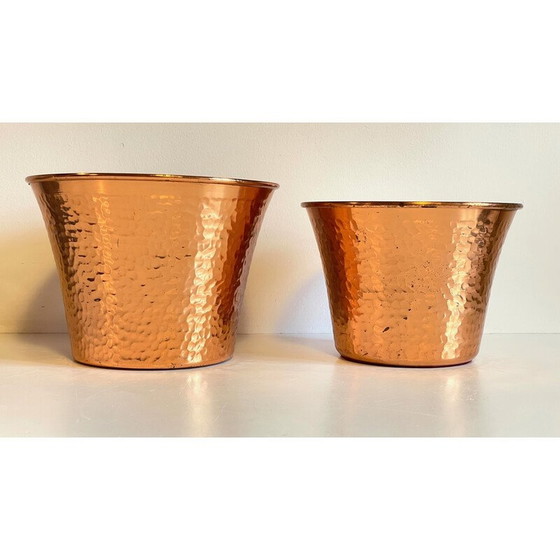 Image 1 of Paar vintage koperen plantenbakken, 1960