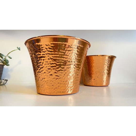 Image 1 of Paar vintage koperen plantenbakken, 1960