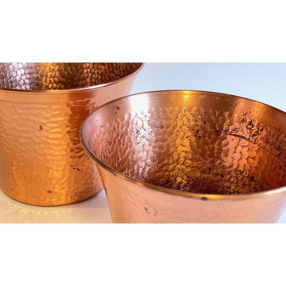 Image 1 of Paar vintage koperen plantenbakken, 1960