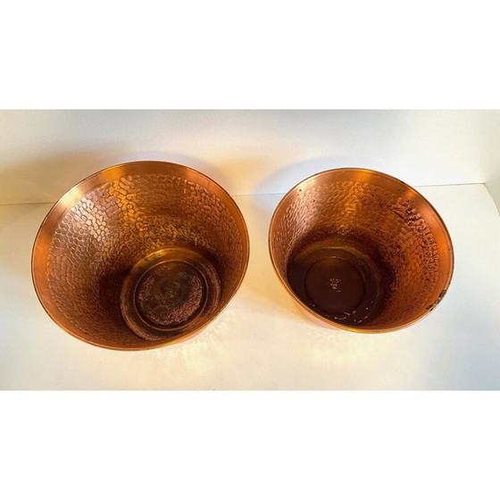 Image 1 of Paar vintage koperen plantenbakken, 1960