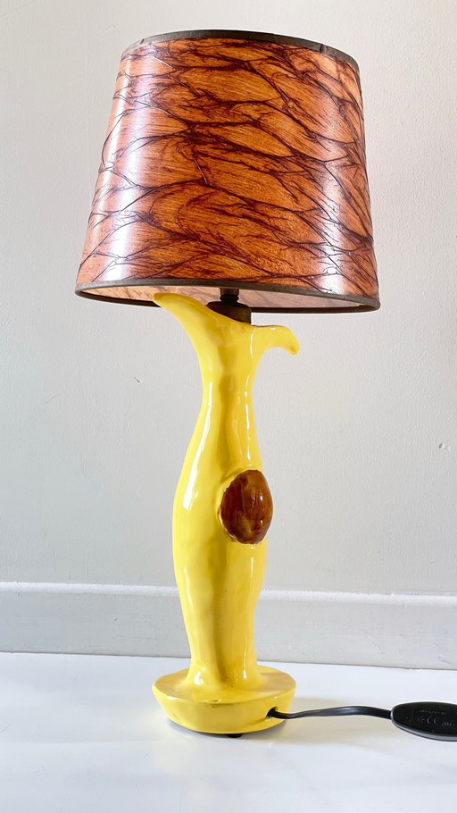 Vintage gesigneerde handgemaakte keramische lamp