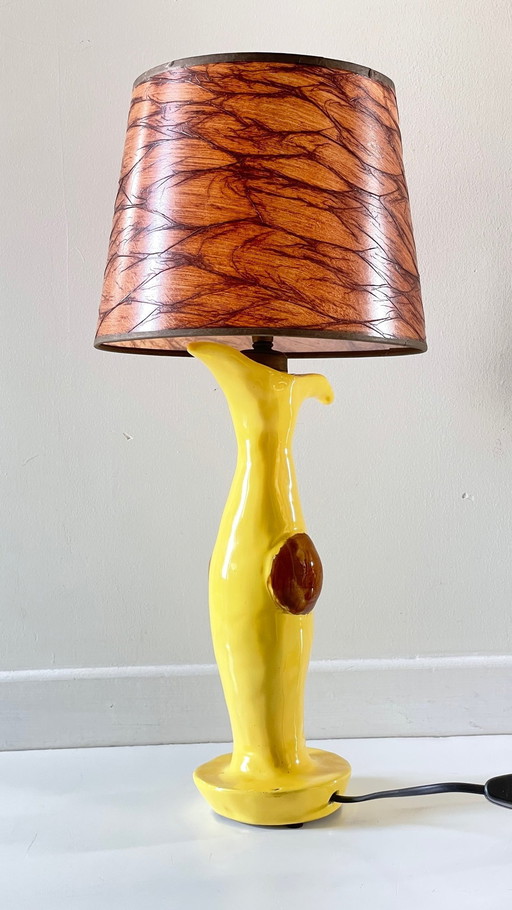 Vintage gesigneerde handgemaakte keramische lamp