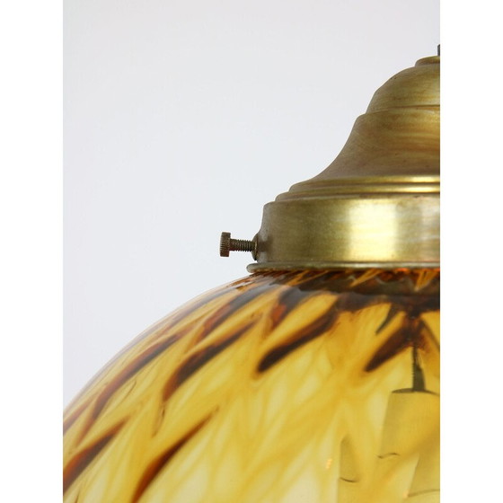 Image 1 of Vintage Murano glazen hanglamp amber uit Empoli