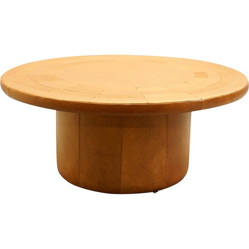 Vintage anilineleren salontafel voor De Sede, Zwitserland 1969