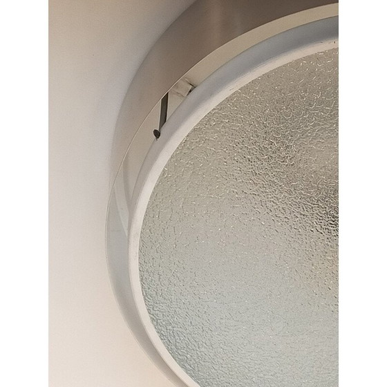 Image 1 of Vintage plafondlamp van glas en aluminium, jaren 1960