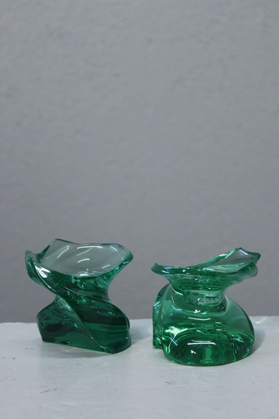 Image 1 of 2x "Eole" Kandelaars Cristal De Saint-Louis