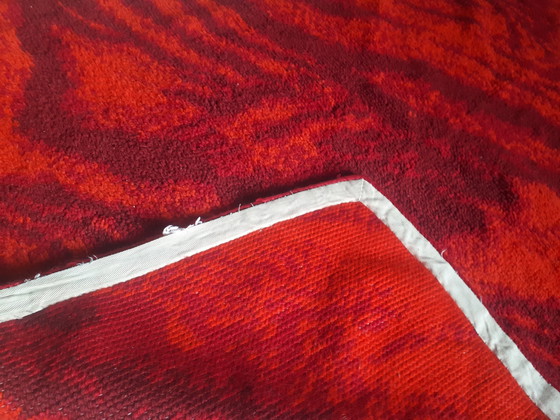 Image 1 of Vintage wollen vloerkleed oranje vloerkleed jaren 70