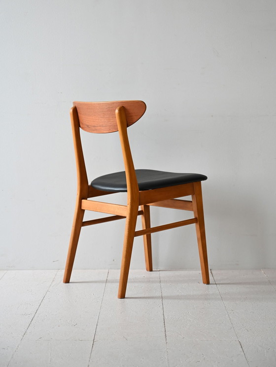 Image 1 of Set van zes Deense teakhouten stoelen
