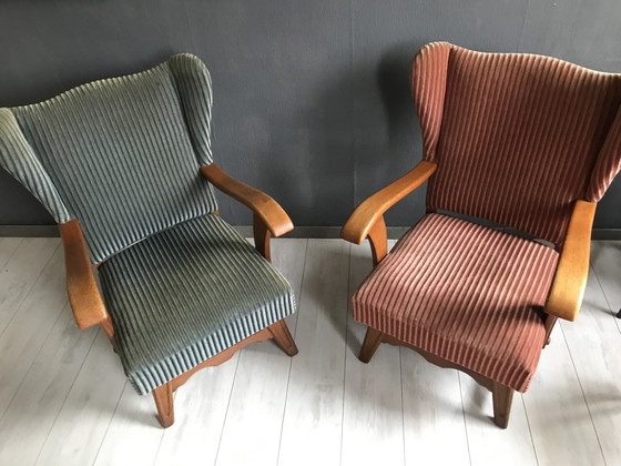 Image 1 of 2x Vintage Jaren 50 Fauteuils