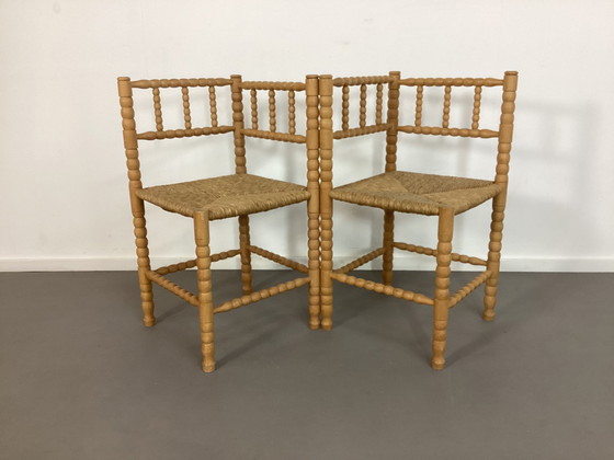 Image 1 of 2 Vintage Bobbin Hoekstoelen Bobbin Chairs