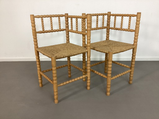 2 Vintage Bobbin Hoekstoelen Bobbin Chairs