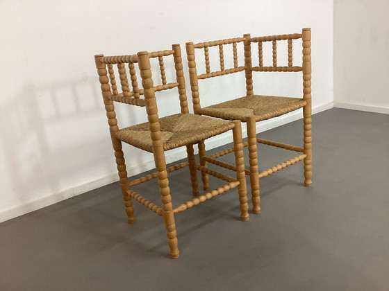 Image 1 of 2 Vintage Bobbin Hoekstoelen Bobbin Chairs