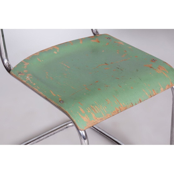 Image 1 of Set van 4 vintage Bauhaus stoelen van chroom en staal door Robert Slezak, Tsjecho-Slowakije1930