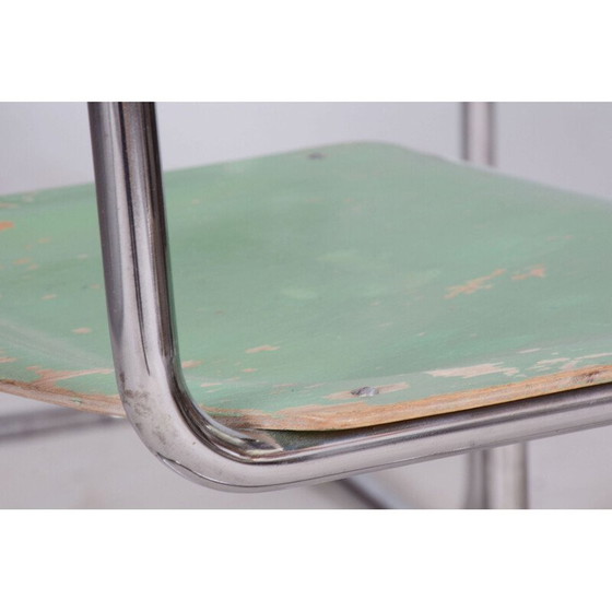 Image 1 of Set van 4 vintage Bauhaus stoelen van chroom en staal door Robert Slezak, Tsjecho-Slowakije1930