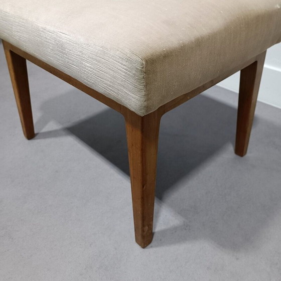 Image 1 of Vintage fluwelen stoffen fauteuil en voetensteun van Knoll Antimot