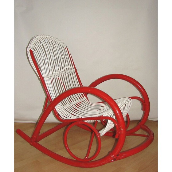 Image 1 of Vintage rotan schommelstoel, Rohe Noordwolde 1970