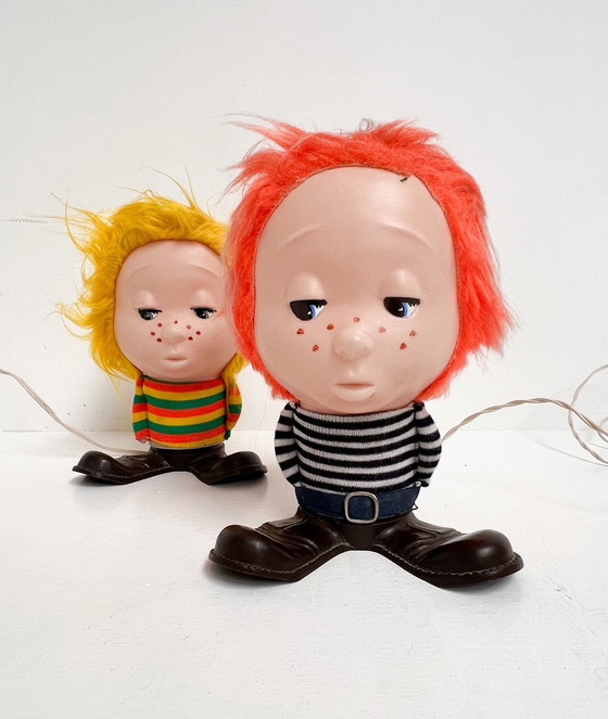 Image 1 of Zeldzame Set ‘Funky Boy’ Tafellampen Van Linea Zero (2), 1960'S
