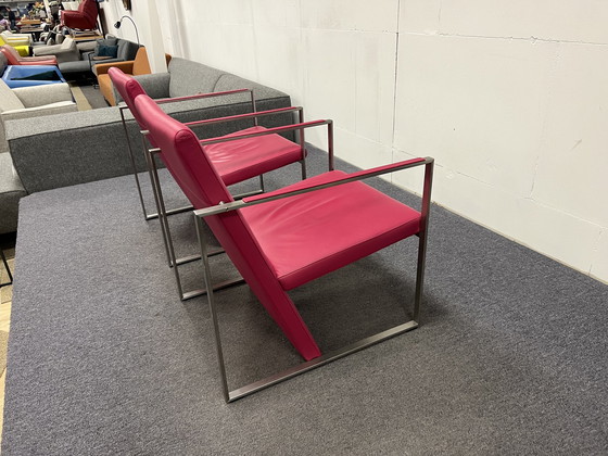 Image 1 of 2 Arco Spine Fauteuil roze leer