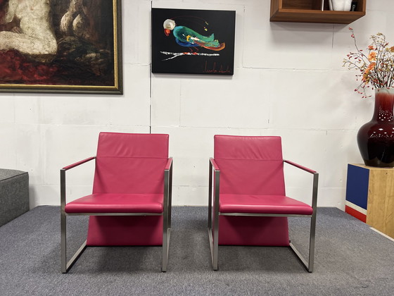 Image 1 of 2 Arco Spine Fauteuil roze leer