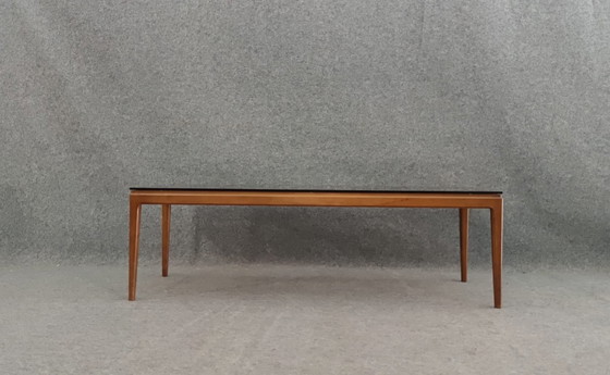 Image 1 of Teak salontafel glas midcentury design 60s tafel vintage