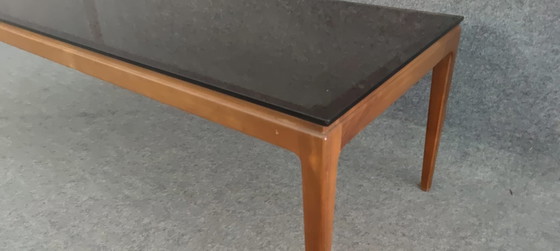 Image 1 of Teak salontafel glas midcentury design 60s tafel vintage