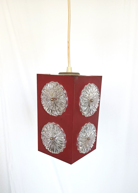 Image 1 of vintage Hanglamp Ulla met 8 glazen reflectoren 