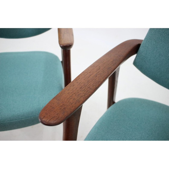 Image 1 of Set van 8 vintage teakhouten stoelen van Erik Kierkegaard, Denemarken 1960