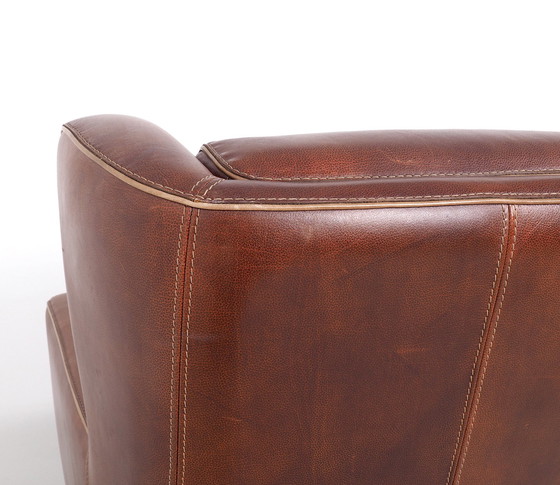 Image 1 of Baxter coganc leren vintage fauteuil Bergère