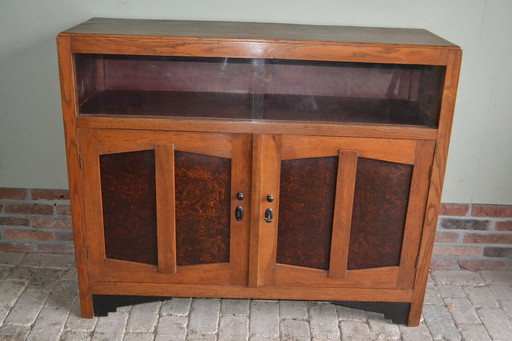 Antiek Eiken Houten Art Deco Dressoir.