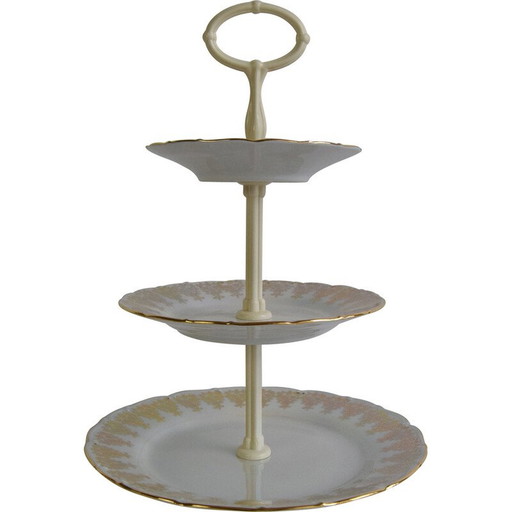 Vintage porseleinen etagère voor snoep en snoepjes van Moritz Zdekauer voor Stará Role, 1960