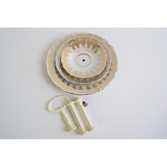 Image 1 of Vintage porseleinen etagère voor snoep en snoepjes van Moritz Zdekauer voor Stará Role, 1960