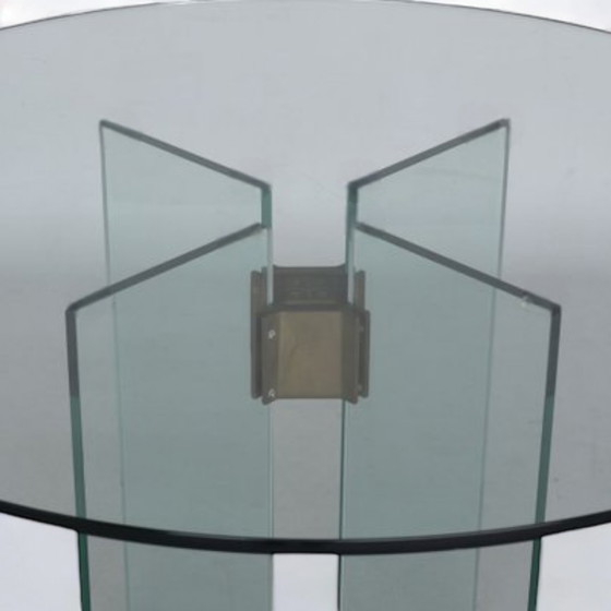 Image 1 of Peter Ghyzcy Glass & Brass Diningtable, Netherlands 1970'S