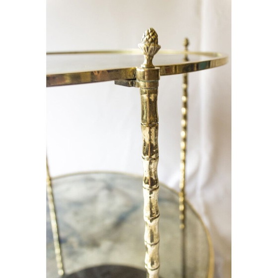 Image 1 of Vintage bijzettafel van Maison Baguès in glas en messing, jaren 1960