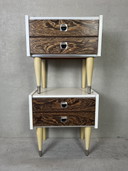 2x Vintage nachtkast / ladekast