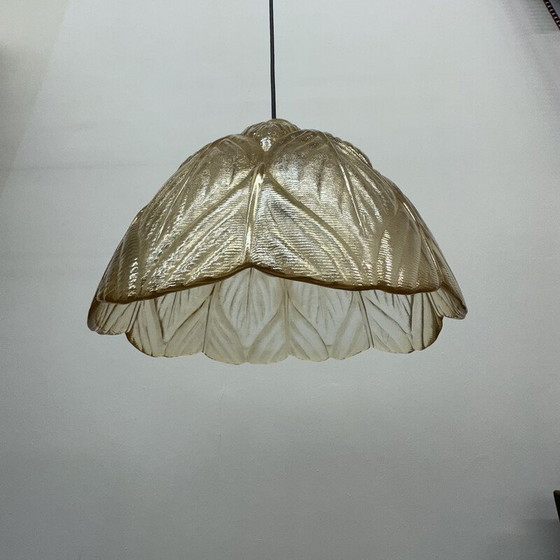 Image 1 of Vintage glazen en plastic hanglamp voor Peil en Putzer, 1970