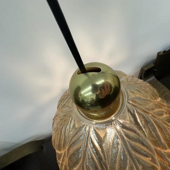 Image 1 of Vintage glazen en plastic hanglamp voor Peil en Putzer, 1970