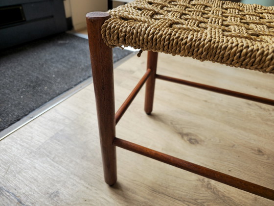 Image 1 of Vintage Papercord Kruk Krukje Voetenbankje Bankje